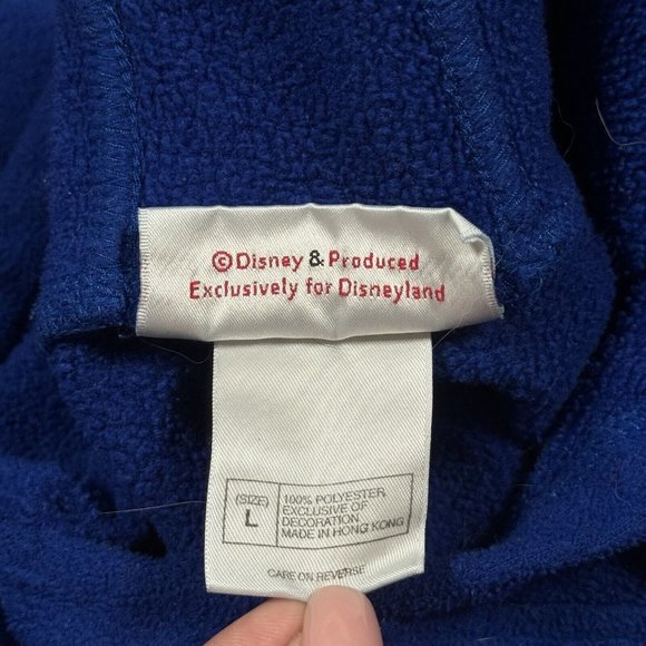 Disneyland Mickey Mouse Minnie Mouse Vintage Blue Fleece Hoodie Men's‎ Size L - Picture 7 of 7
